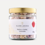 Raspberries in white chocolate 120g